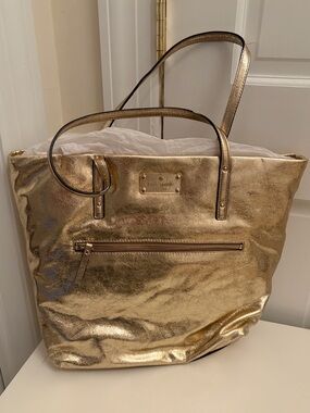 Kate Spade Bon Shopper Tote in Flicker Gold
